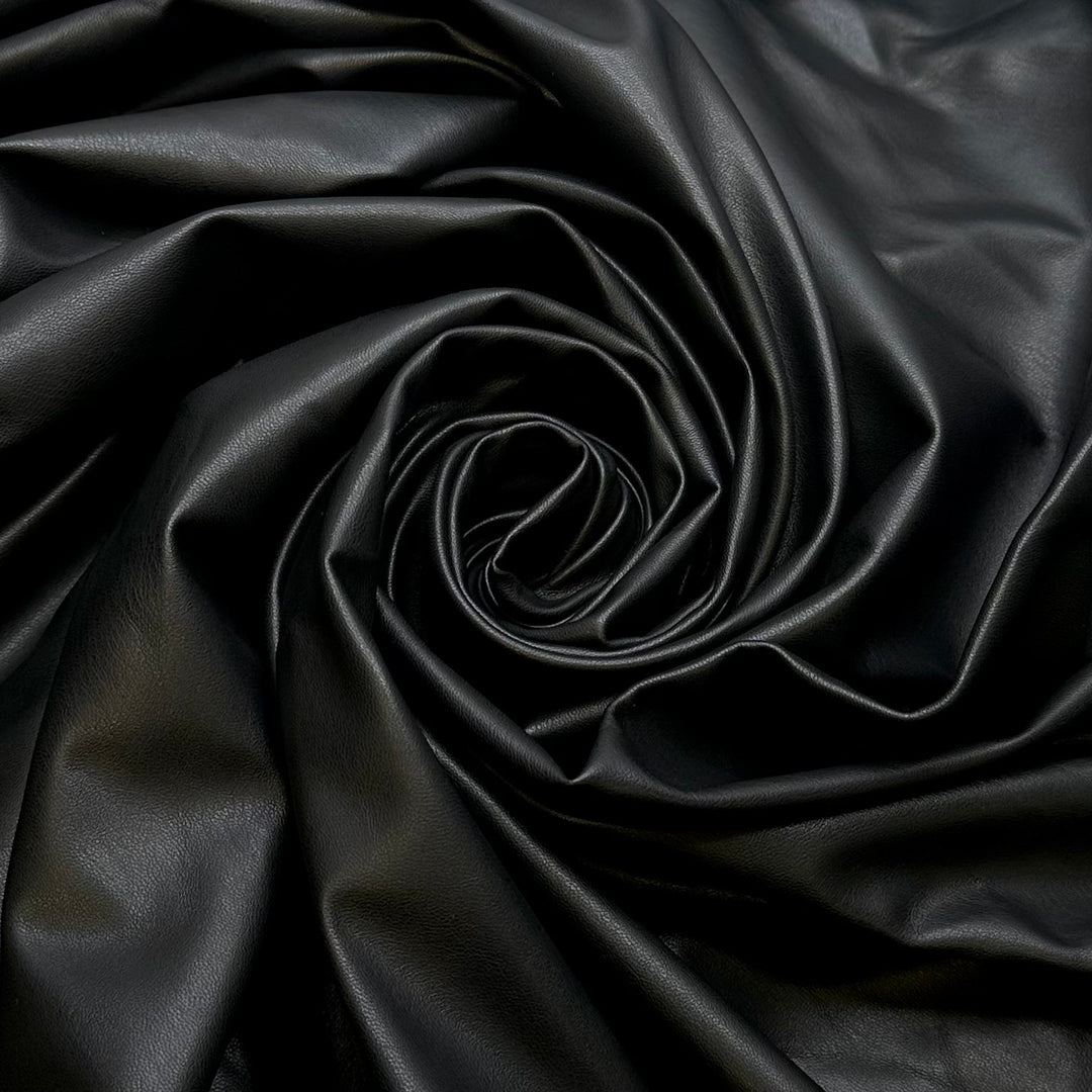 Are You Travelling For Work Or Pleather - Waterproof Pleather Polyester Backing PU Blend Knit - Black - 2.1M Bundle
