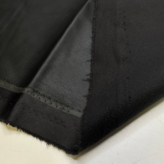 Are You Travelling For Work Or Pleather - Waterproof Pleather Polyester Backing PU Blend Knit - Black - 2.1M Bundle