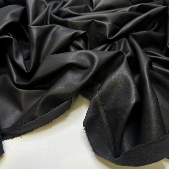 Are You Travelling For Work Or Pleather - Waterproof Pleather Polyester Backing PU Blend Knit - Black - 2.1M Bundle