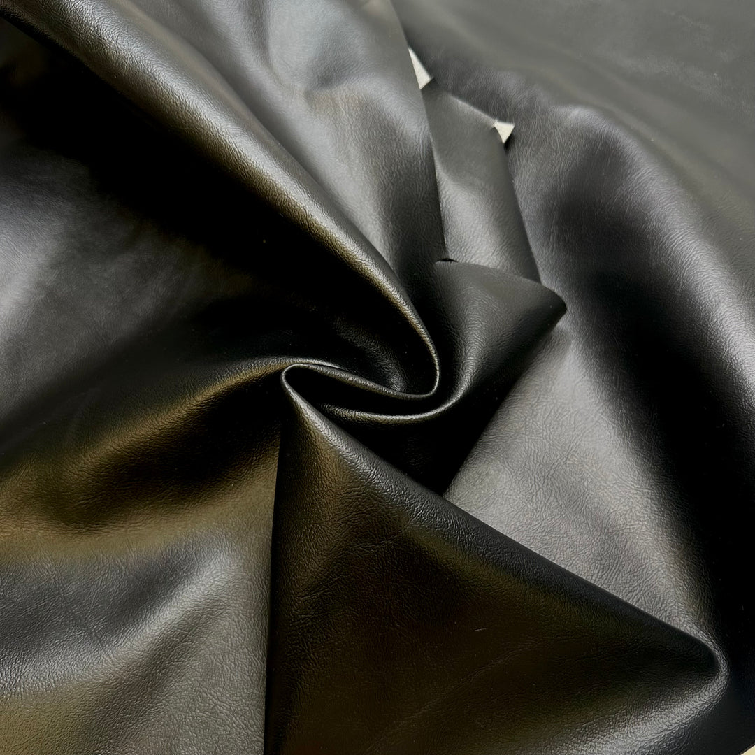 Feeling Under The Pleather - Waterproof Vinyl PVC Woven - Black - 1M Bundle