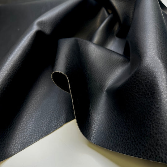 Pleather The Storm - Waterproof Pleather Polyester Backing PU Woven - Black - 0.7M Bundle