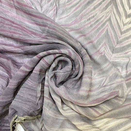 UB - Dramatic Sleeve Swish - Tie Dyed Chiffon Silk Woven - Purple/Beige Ombre - 4.6M Bundle