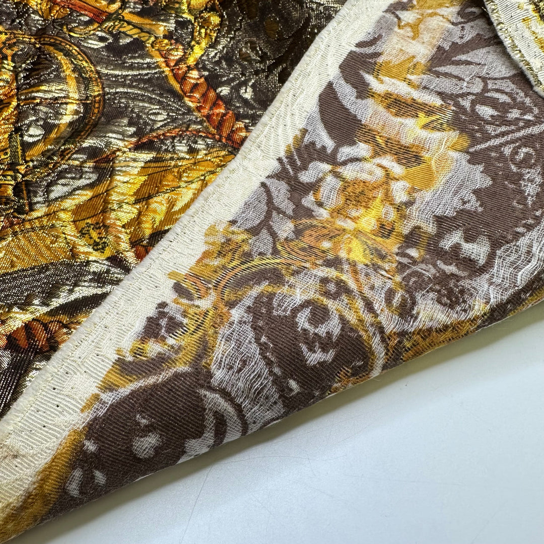 UB - Golden Chariots - Metallic Brocade Nylon/Metallic Woven - Gold/Brown Chariot Motif - 1.55M Bundle