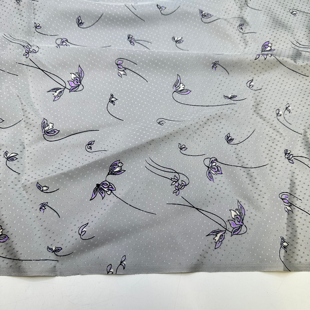 UB - Love Letter - Satin Silk Woven - Silver/Grey Floral - 1.9M Bundle