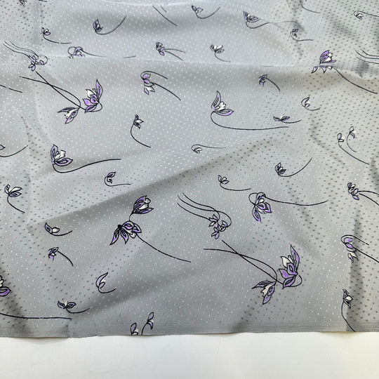UB - Love Letter - Satin Silk Woven - Silver/Grey Floral - 1.9M Bundle