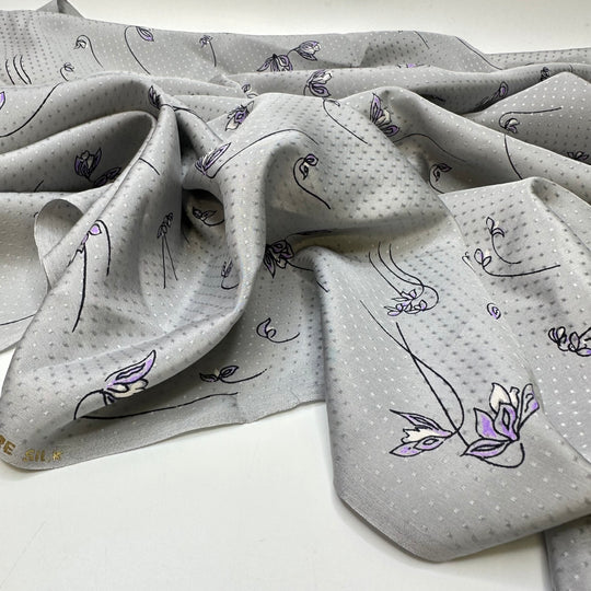 UB - Love Letter - Satin Silk Woven - Silver/Grey Floral - 1.9M Bundle
