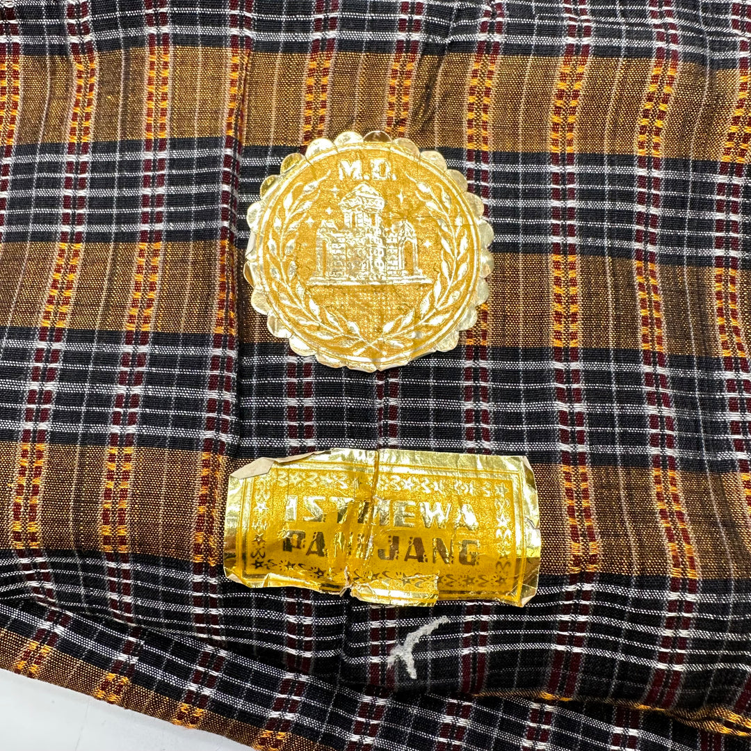 UB - Architecture Digest - Made In Japan Cotton Woven - Burgundy/Navy Plaid Border - 2.45M Bundle
