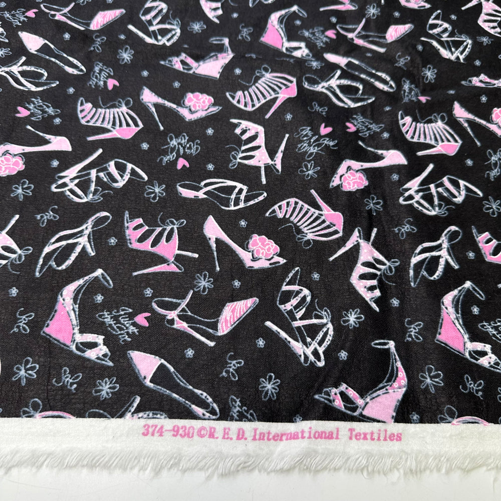 UB - A Girls Best Friend - Flanel Cotton Woven - Black/Pink Shoes - 1.75M Bundle