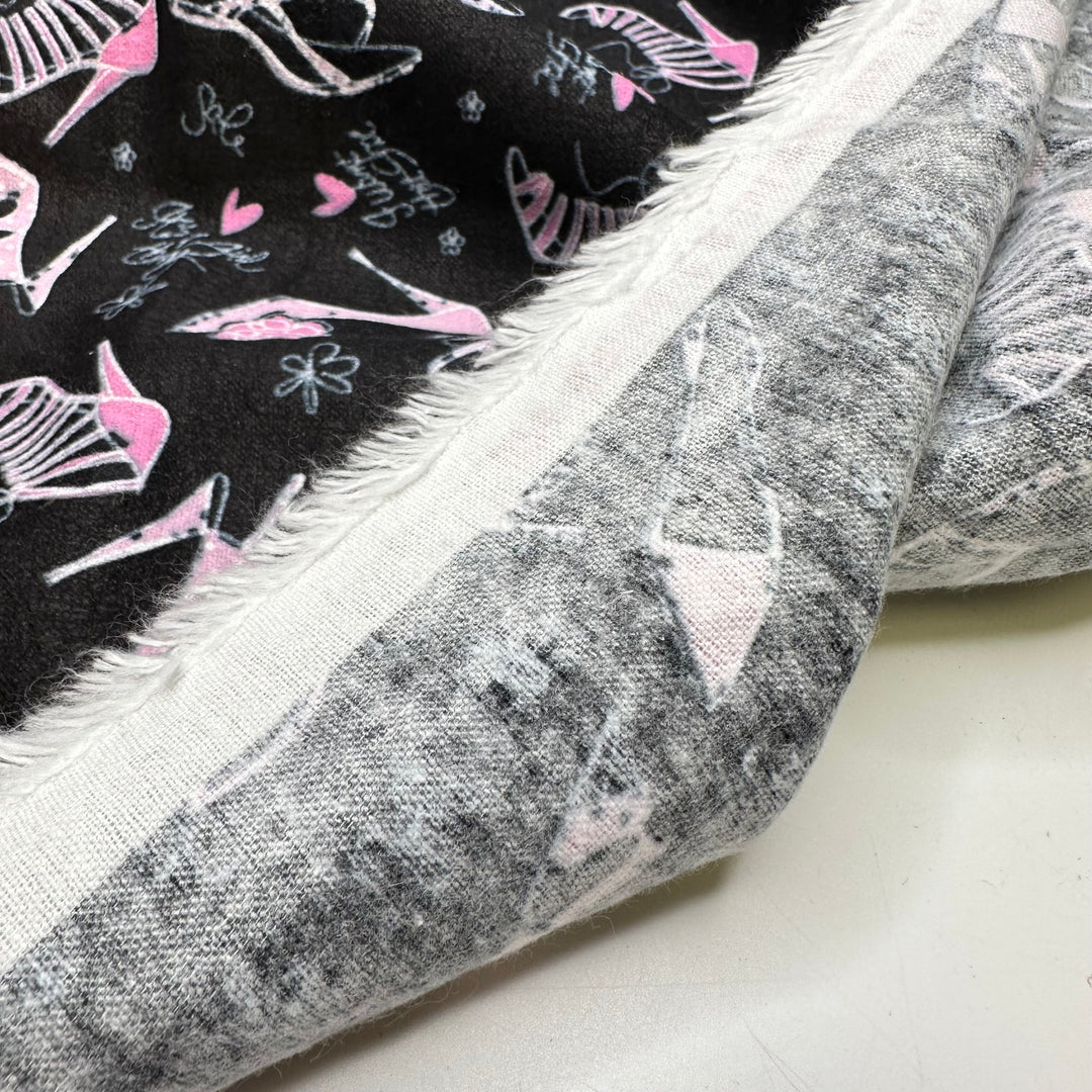 UB - A Girls Best Friend - Flanel Cotton Woven - Black/Pink Shoes - 1.75M Bundle