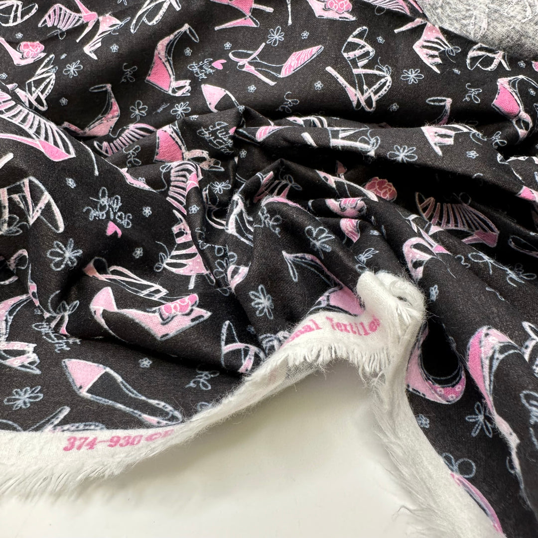 UB - A Girls Best Friend - Flanel Cotton Woven - Black/Pink Shoes - 1.75M Bundle