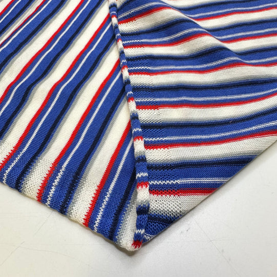 Travelling To The USA - Cotton/Poly Knit - Red/Blue Stripes - 1M Bundle