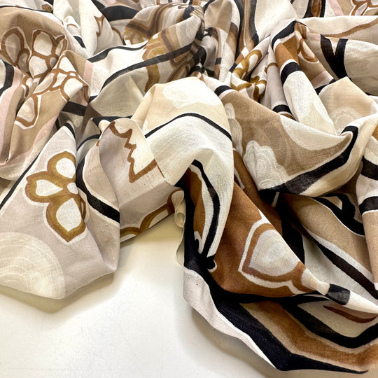Picking A Destination - Cotton Blend Woven - Beige/White Floral - Bundles