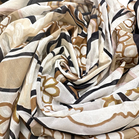 Picking A Destination - Cotton Blend Woven - Beige/White Floral - Bundles