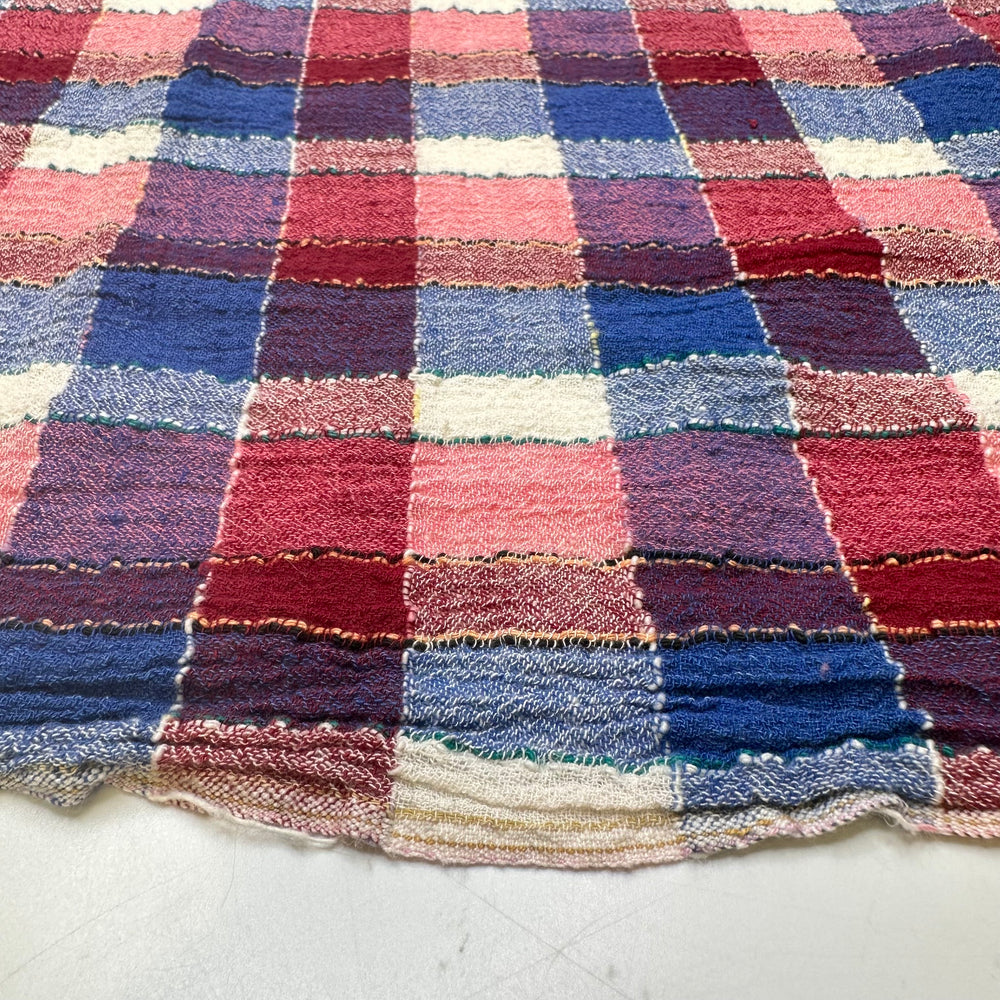 Beach Towel - Cotton Blend Woven - Blue/Red Plaid - 1.8M Bundle