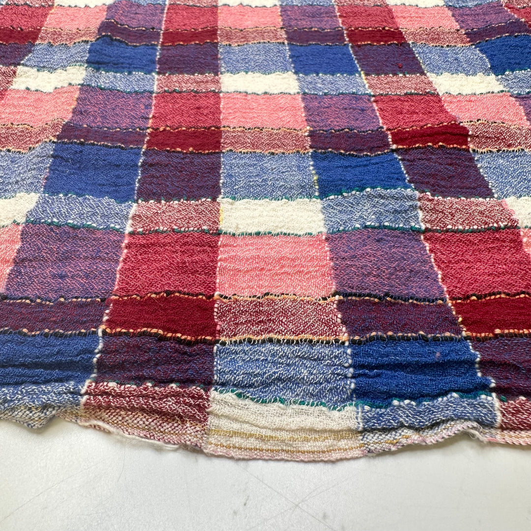Beach Towel - Cotton Blend Woven - Blue/Red Plaid - 1.8M Bundle
