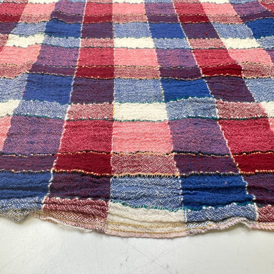 Beach Towel - Cotton Blend Woven - Blue/Red Plaid - 1.8M Bundle