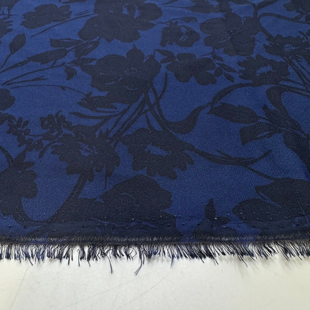 Staying Up Late - Crepe Poly Woven - Dark Blue/Black Floral - 1.1M Bundle