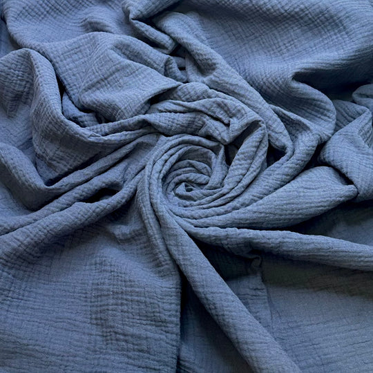 Snacks For The Road - Crinkle Cotton Woven - Dark Blue - 2.2M Bundle
