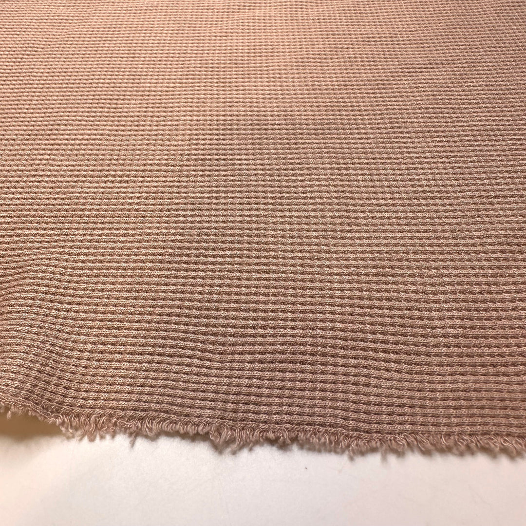 I Dont Want To Go Home Yet - Waffle Knit Cotton Blend Knit - Light Beige - 1.25M Bundle