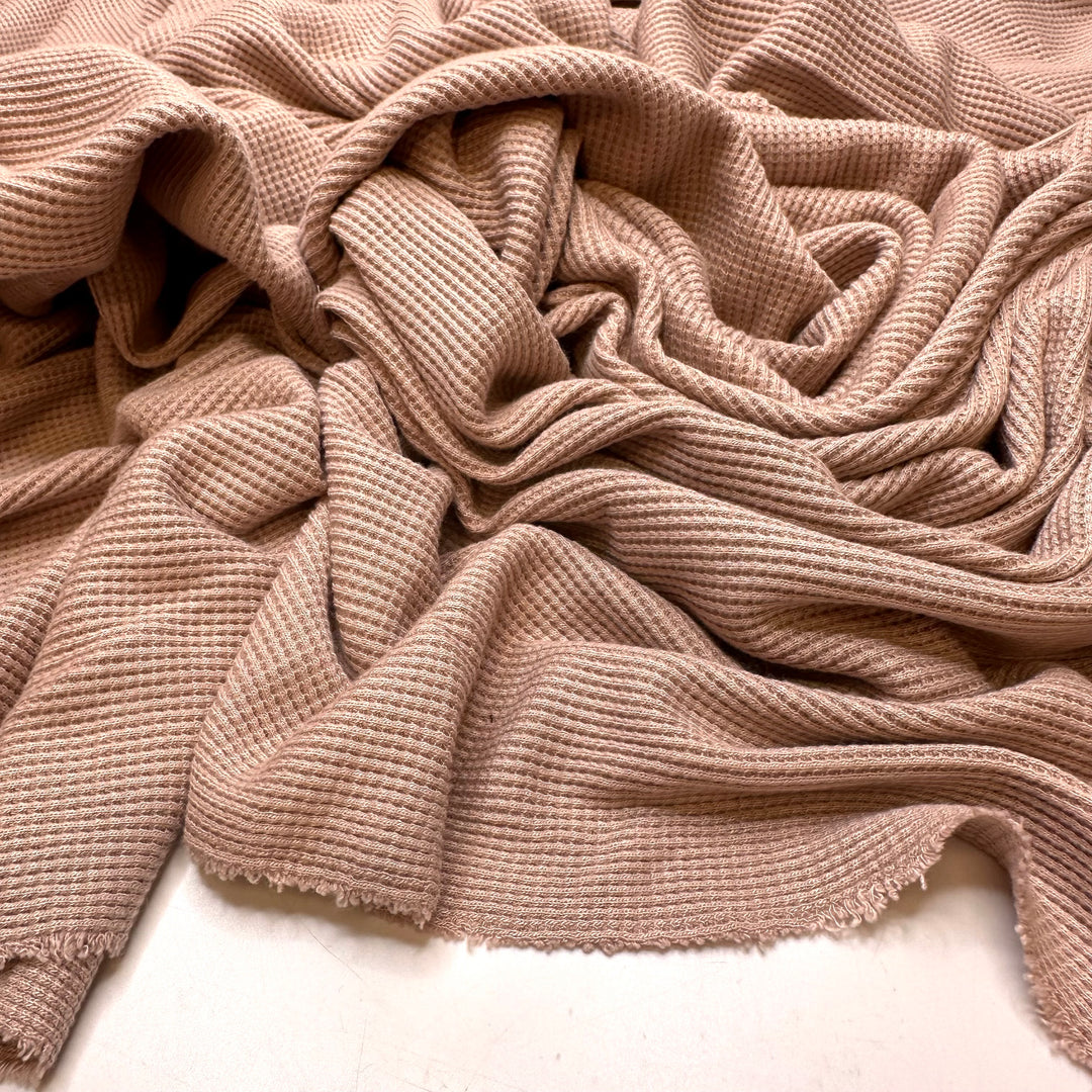 I Dont Want To Go Home Yet - Waffle Knit Cotton Blend Knit - Light Beige - 1.25M Bundle
