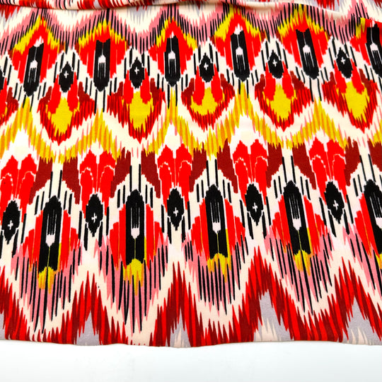 The Fire Within - Mesh Poly Knit - Red Multi Geometric - 0.7M Bundle