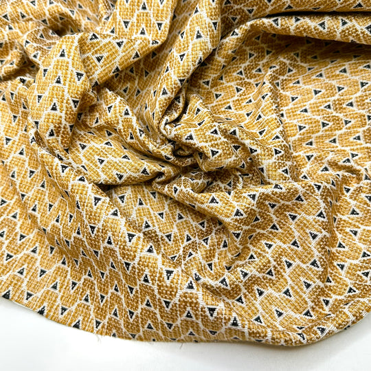 Point Me In The Right Direction - Brocade Cotton Blend Woven - Gold/Black Geometric - Bundles