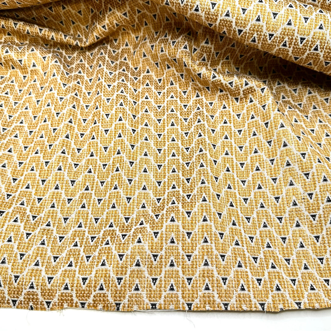 Point Me In The Right Direction - Brocade Cotton Blend Woven - Gold/Black Geometric - Bundles