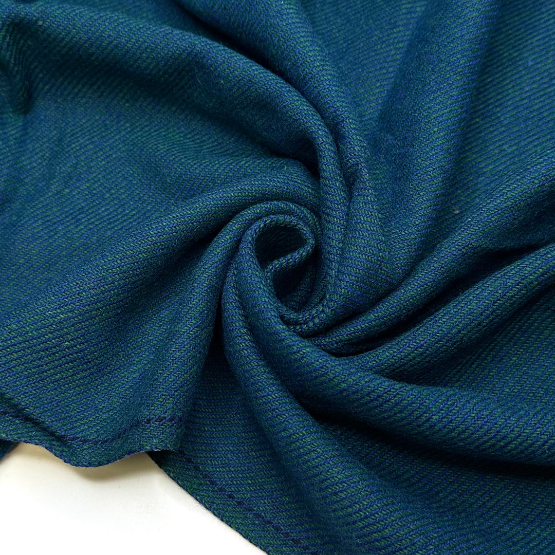 Summer In Scotland - Twill Weave Wool Blend Woven - Green/Blue - 0.8M Bundle