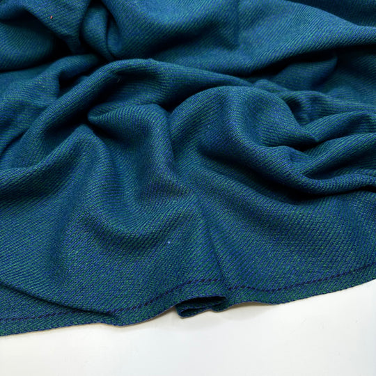 Summer In Scotland - Twill Weave Wool Blend Woven - Green/Blue - 0.8M Bundle