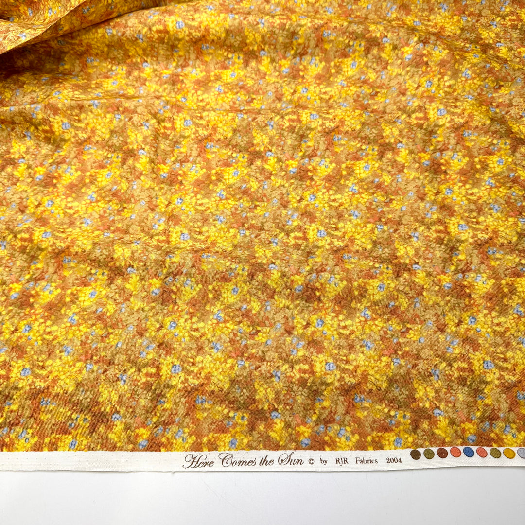 One For The Bloomers - Cotton Woven - Yellow/Blue Floral - Bundles