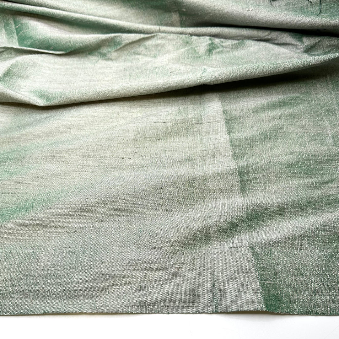 Sew Ready For This - Slub In The Weave Silk Blend Woven - Silver/Green - 3.7M Bundle