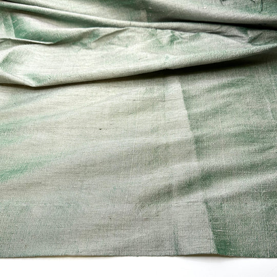 Sew Ready For This - Slub In The Weave Silk Blend Woven - Silver/Green - 3.7M Bundle