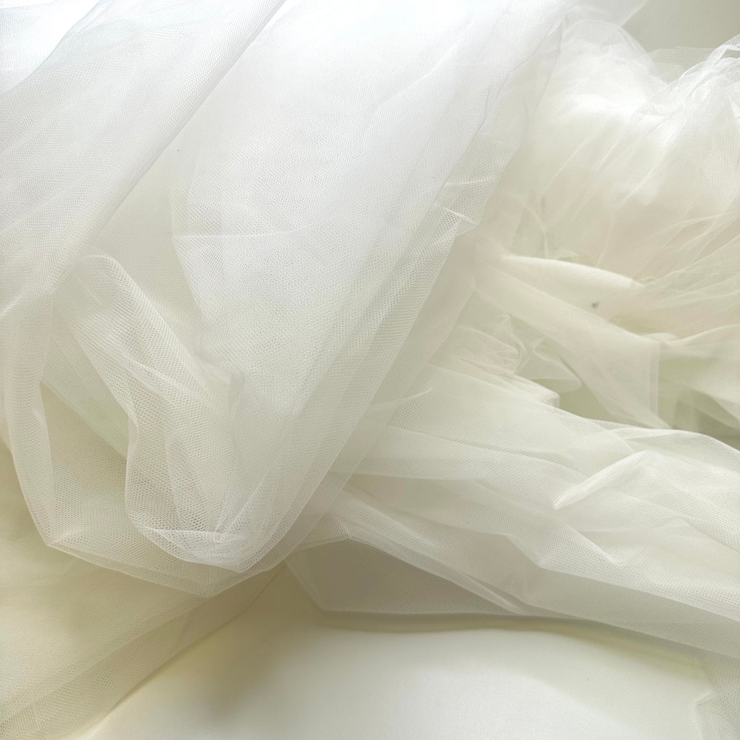 Fluffy Like A Meringue - Tulle Poly Woven - White - 1M Bundle