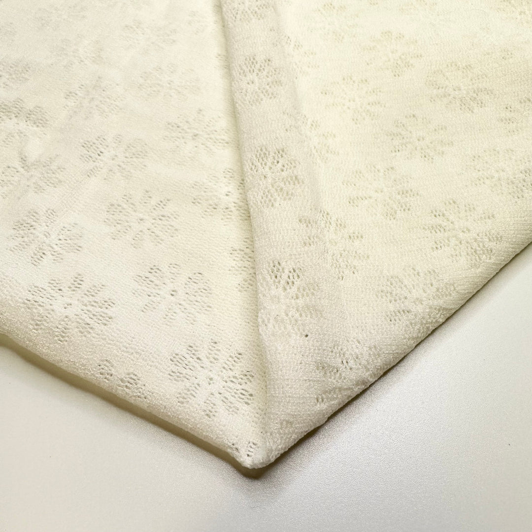Something Old And New - Tubular Poly Knit - White Floral - 2M Bundle