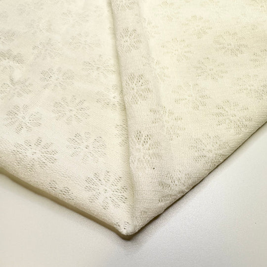 Something Old And New - Tubular Poly Knit - White Floral - 2M Bundle
