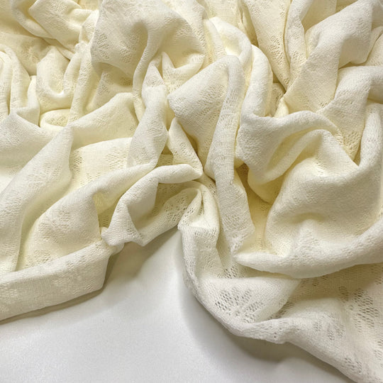 Something Old And New - Tubular Poly Knit - White Floral - 2M Bundle