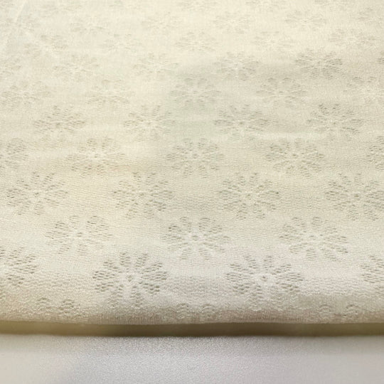 Something Old And New - Tubular Poly Knit - White Floral - 2M Bundle