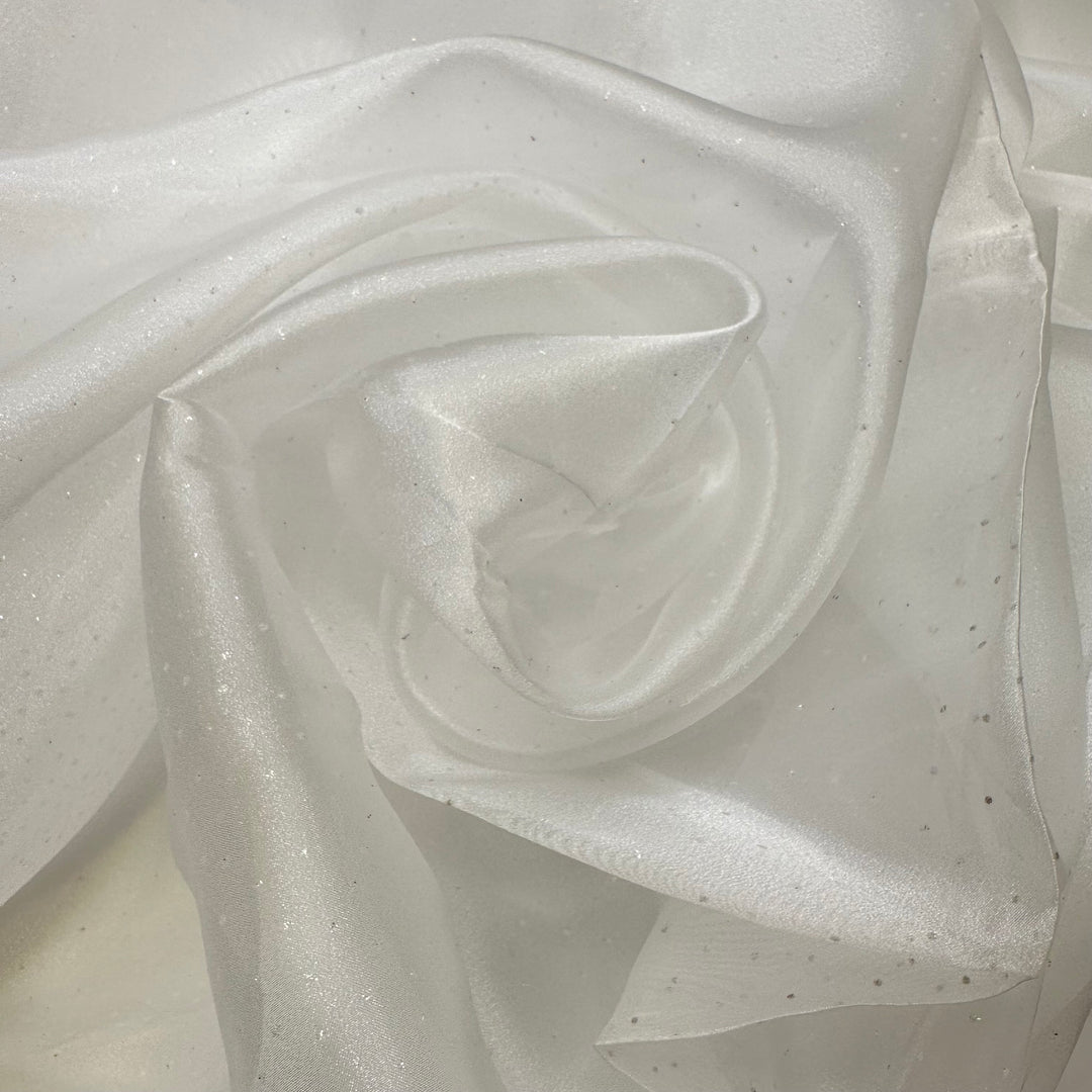 Hiring A Makeup Artist - Glitter Tulle Poly Woven - White Polka Dots - 2M Bundle