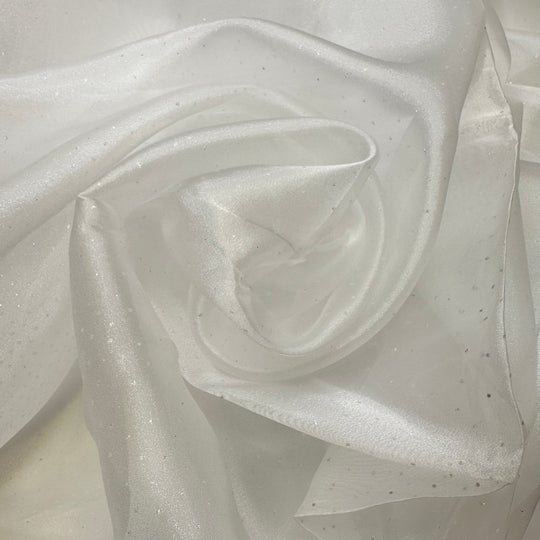 Hiring A Makeup Artist - Glitter Tulle Poly Woven - White Polka Dots - 2M Bundle