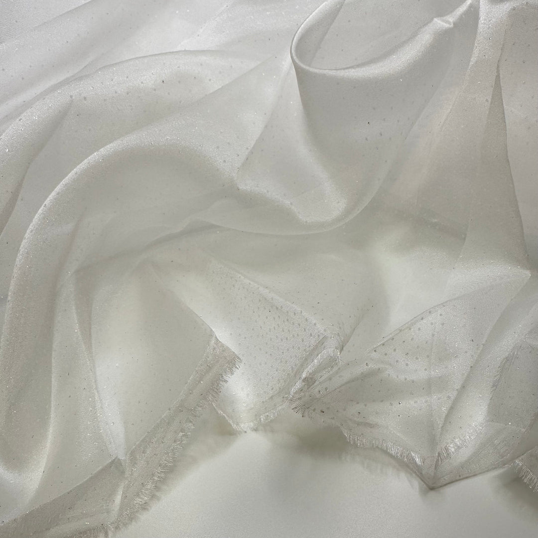 Hiring A Makeup Artist - Glitter Tulle Poly Woven - White Polka Dots - 2M Bundle