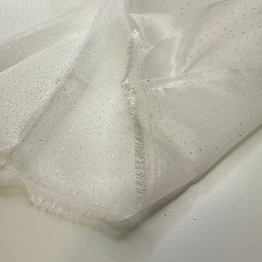 Hiring A Makeup Artist - Glitter Tulle Poly Woven - White Polka Dots - 2M Bundle