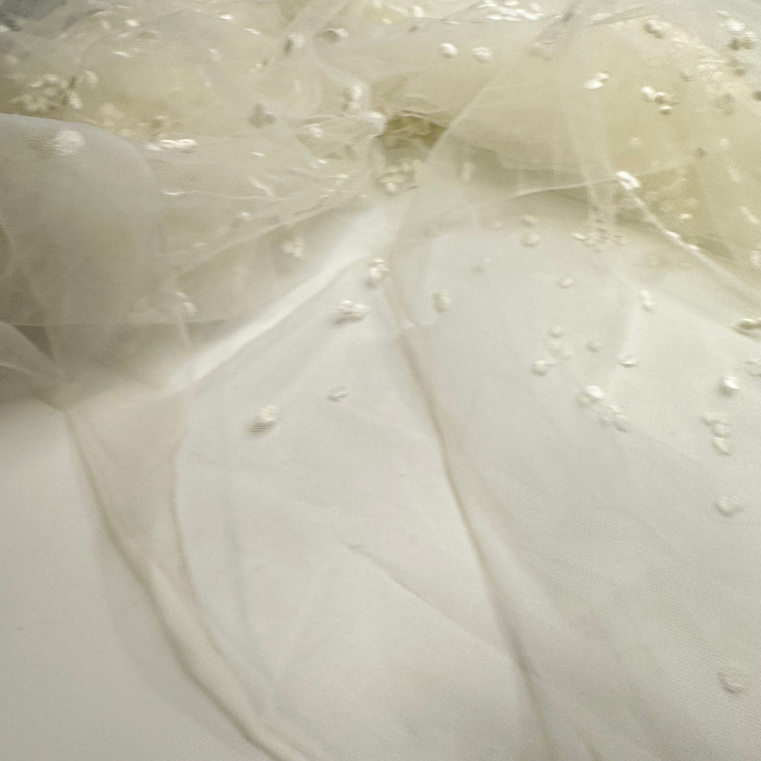 You May Now Kiss The Bride - Embroidered Tulle Poly Woven - White - 2M Bundle