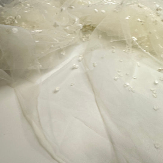 You May Now Kiss The Bride - Embroidered Tulle Poly Woven - White - 2M Bundle