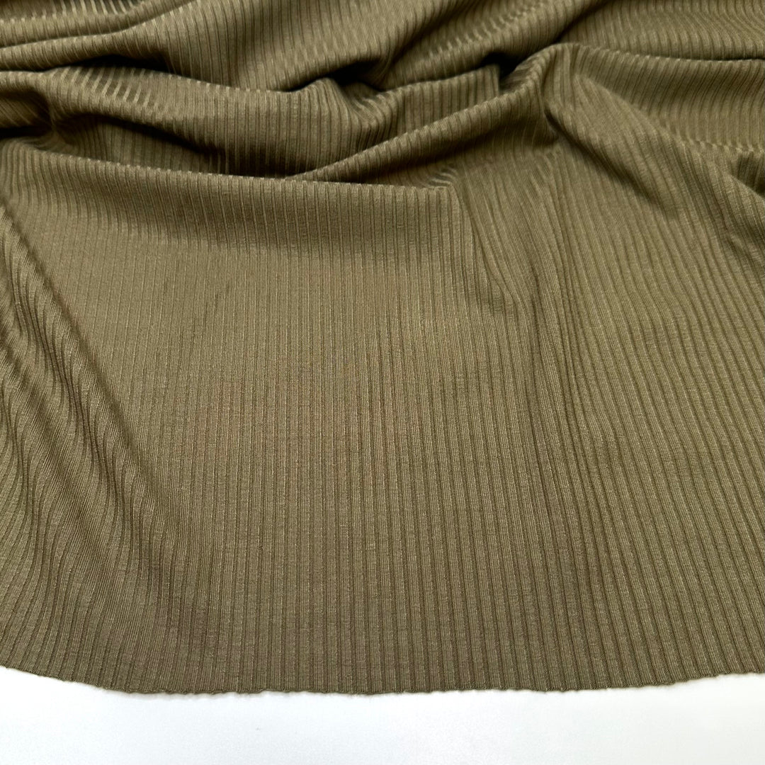 Green Bean Queen - Rib Knit Cotton Blend Knit - Green/Khaki - Bundles