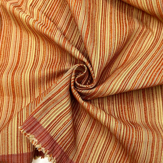 Sunset Streaks - Tapestry Weave Poly Woven - Gold/Red Stripes - 1.5M Bundle