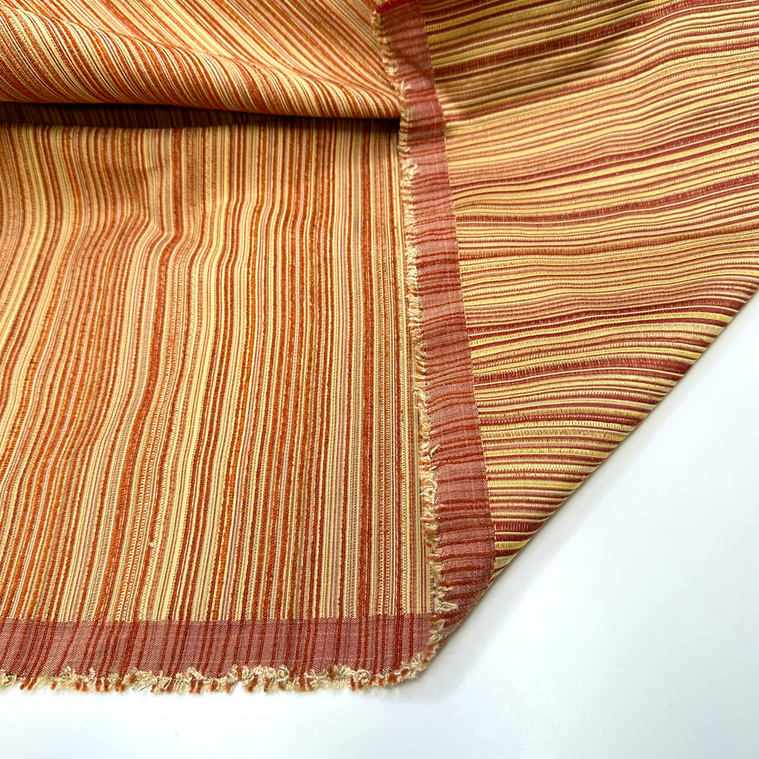 Sunset Streaks - Tapestry Weave Poly Woven - Gold/Red Stripes - 1.5M Bundle