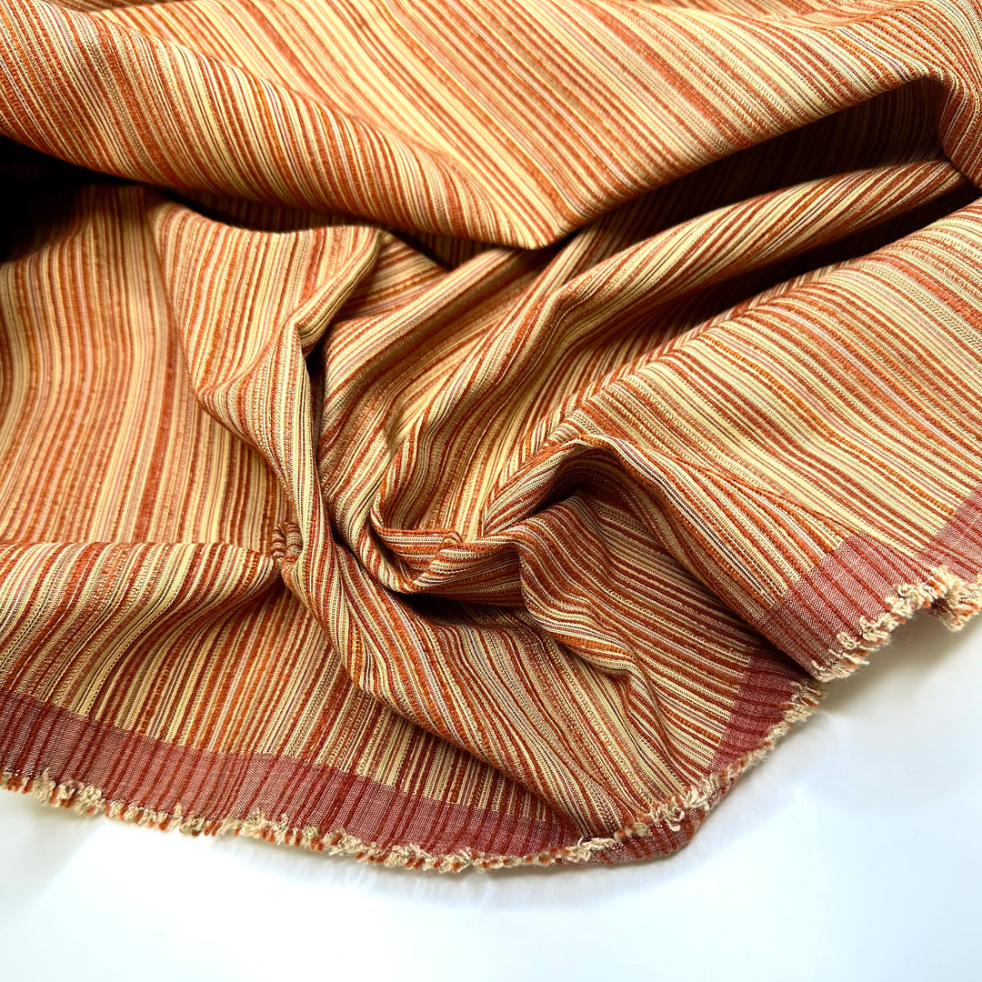 Sunset Streaks - Tapestry Weave Poly Woven - Gold/Red Stripes - 1.5M Bundle
