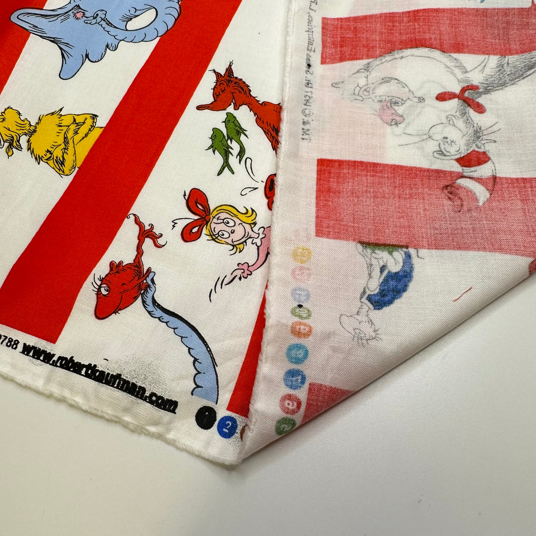 I Do Not Want Green Eggs And Ham - Screen Printed Cotton Woven - Red/White Dr Suess - Bundles