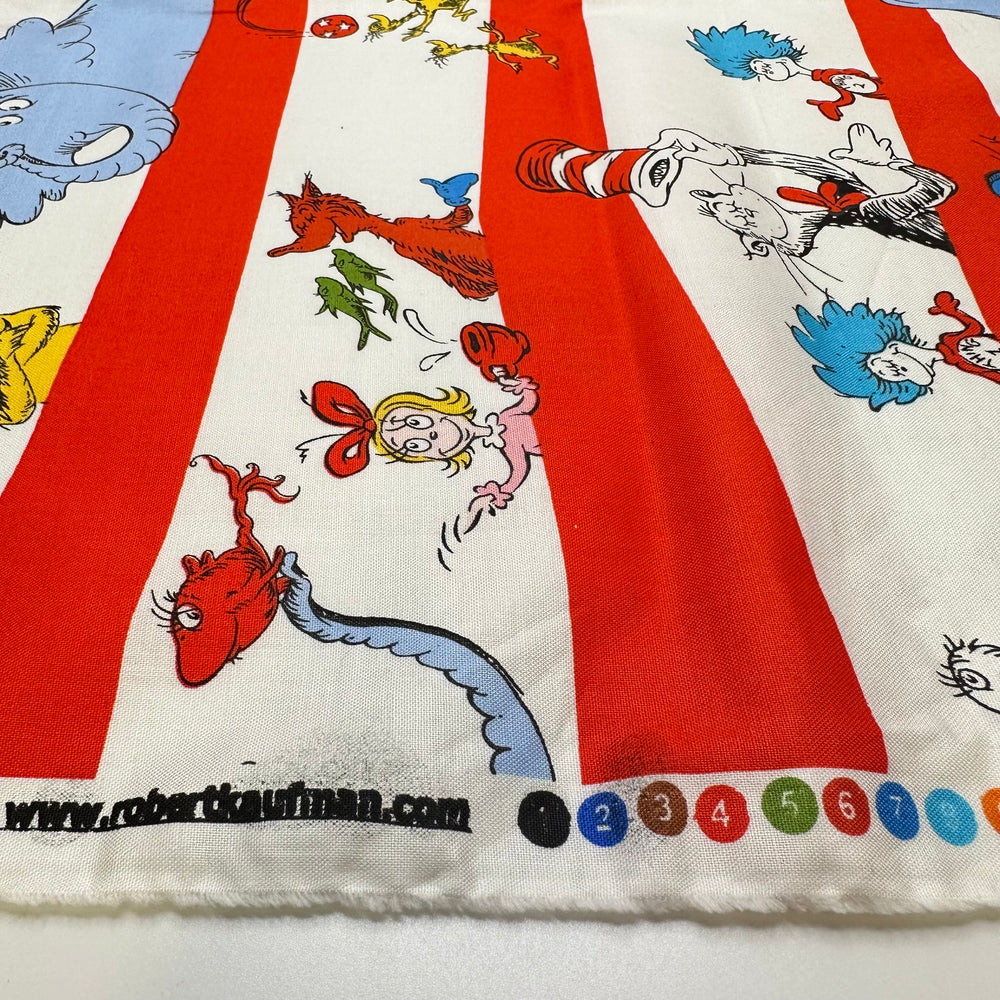 I Do Not Want Green Eggs And Ham - Screen Printed Cotton Woven - Red/White Dr Suess - Bundles