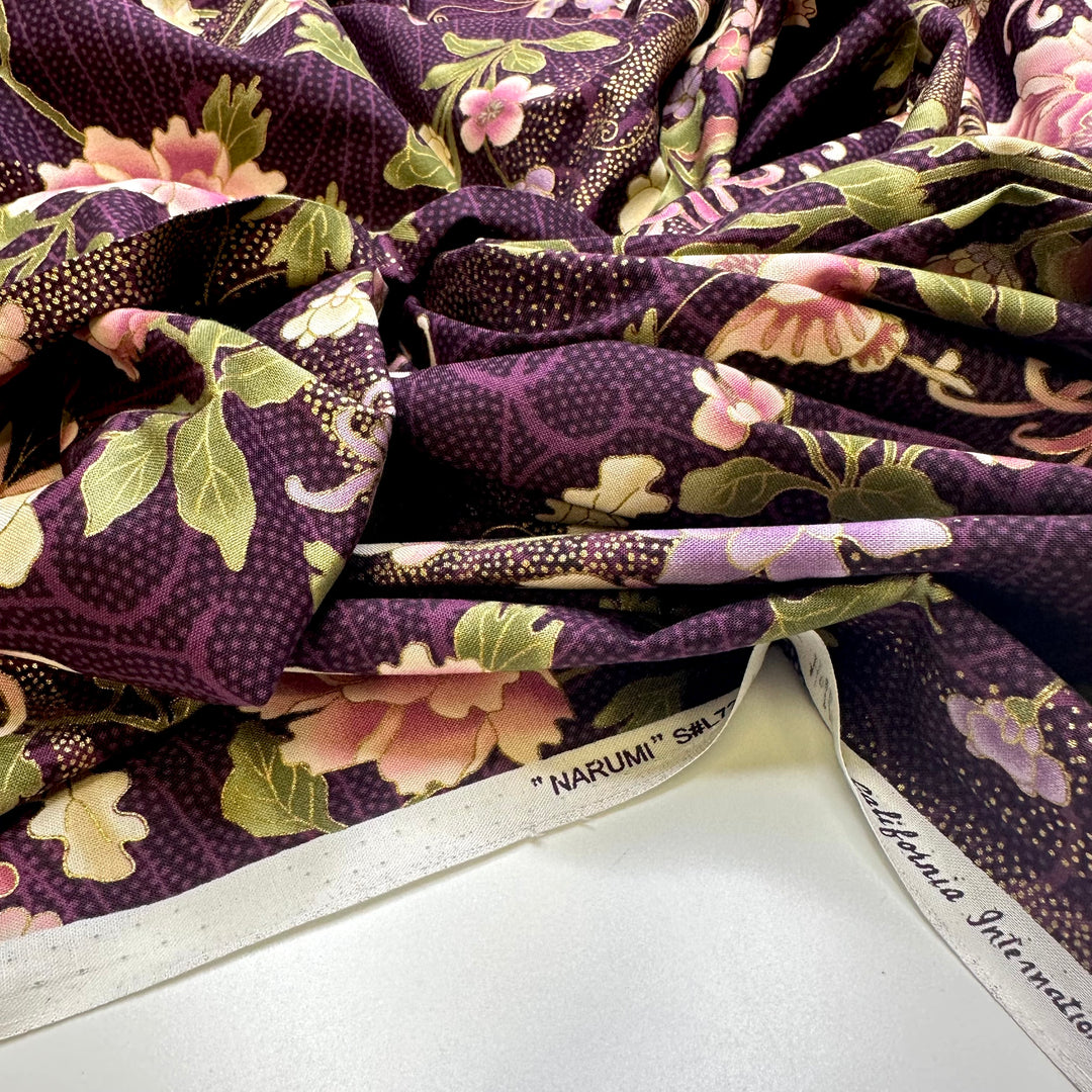 Nightshade - Screen Printed Cotton Woven - Purple Multi Floral - Bundles